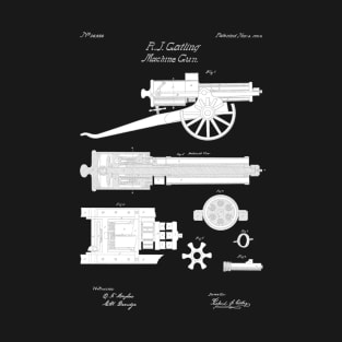 Gatling Gun Patent - 1862 Machine gun - PBpng T-Shirt