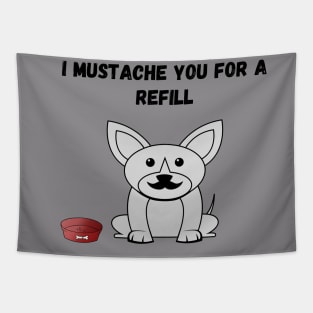 Mustache puppy pun Tapestry