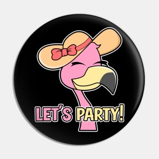 Flamingo Party Woman GIrl Pin