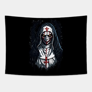 Halloween Scary Nun Tapestry