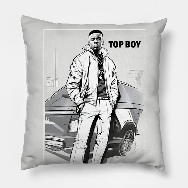 TOP BOY BRUV Pillow by Buff Geeks Art