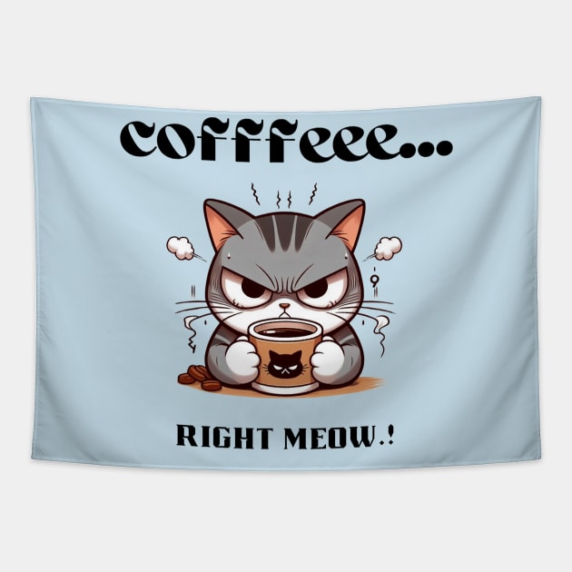 cat coffee Tapestry by jijo.artist