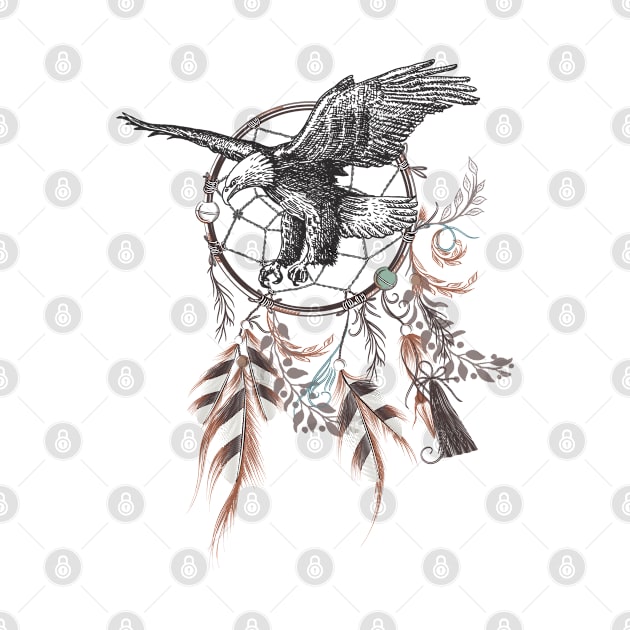 Boho Style Eagle with Dreamcatcher by BWXshirts
