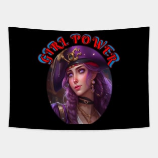 Girl power, purple pirate dancer Tapestry