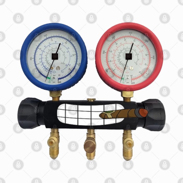 Refrigerant Gauges with Teeth & Cigar by 4Tradies