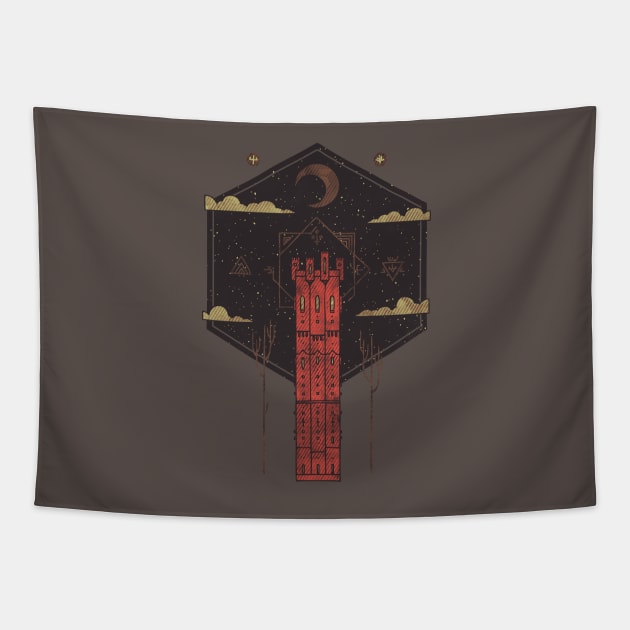 The Crimson Tower Tapestry by againstbound