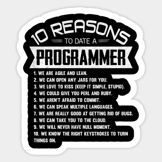 10 Reasons to Date a Programmer - 10 Reasons To Date A Programmer - Sticker