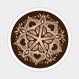 Rochester Mandala (browns with hearts) Magnet