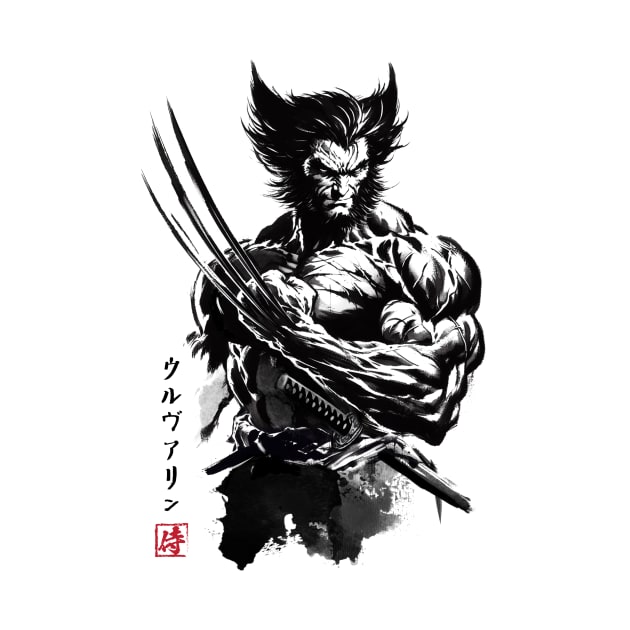 Mutant samurai sumi e by DrMonekers