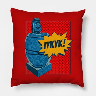 Comic-Style Barrel Man: Unveil the Mystery with 'IYKYK' Pillow