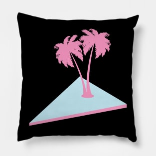 Pilnk palm trees pastel island Pillow