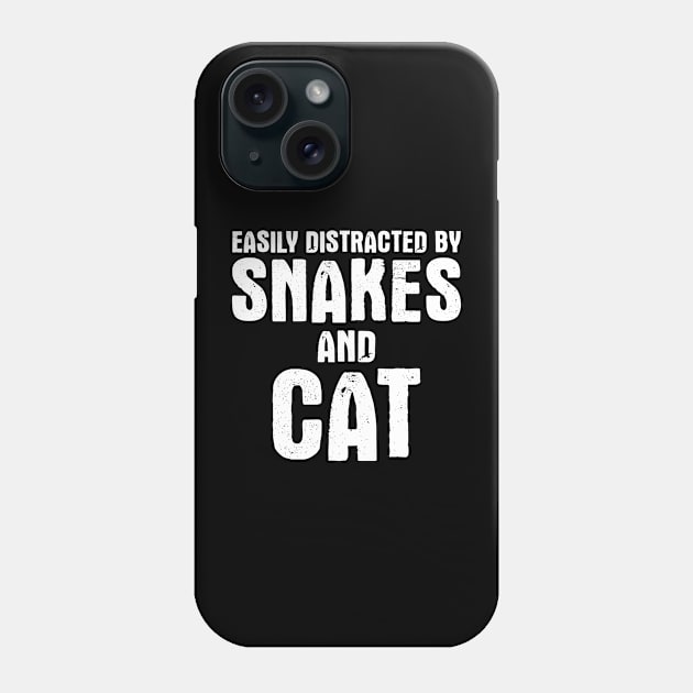 Easily Distracted by Snakes and cat Phone Case by busines_night