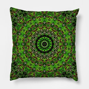 Mandala Kaleidoscope in Shades of Nature Pillow