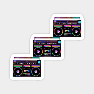 Neon Retro 1980s Boombox Staircase Magnet