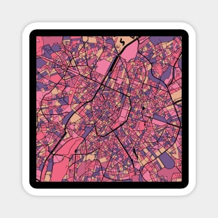 Brussels Map Pattern in Purple & Pink Magnet