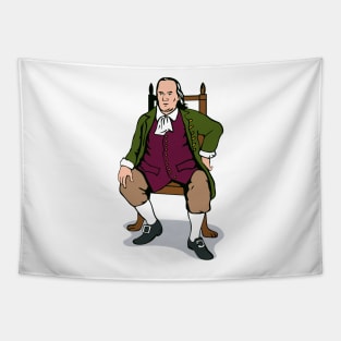 Benjamin Franklin Sitting Retro Tapestry