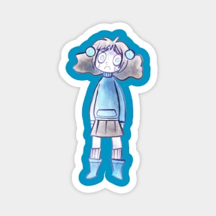 Sad Blue Girl Magnet