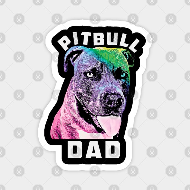 Mens Blue Nose Pitbull Dad Pop Art Style Cool Pit Magnet by Rosemarie Guieb Designs