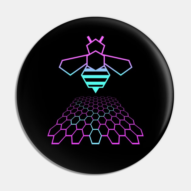 Futuristic Bee Vapor Aesthetics Pin by felixbunny