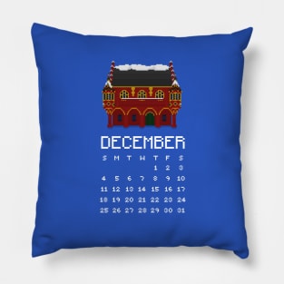 December 2022 Calendar Pixel Art Pillow