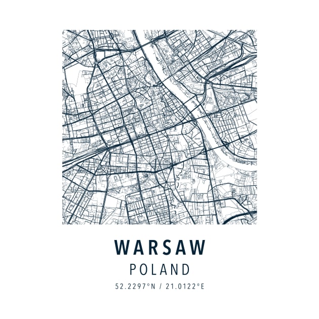 warsaw simple map by boy cartograph