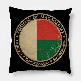 Vintage Republic of Madagascar Africa African Flag Pillow