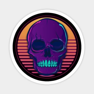 Skull Madness Synthwave Retrowave Aesthetics Magnet