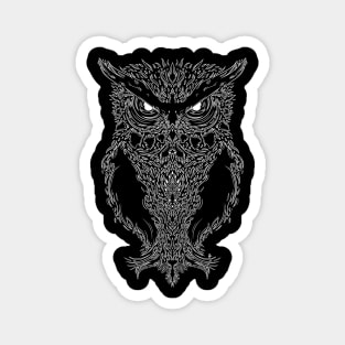 Flaming Owl White Magnet