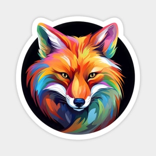 Rainbow Fox Magnet
