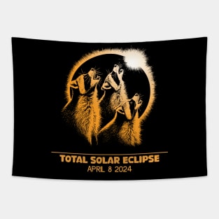 Raccoons Total solar eclipse 2024 Tapestry