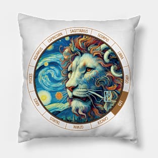 ZODIAC Leo - Astrological LEO - LEO - ZODIAC sign - Van Gogh style - 7 Pillow