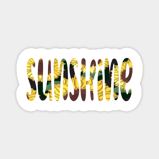 Sunflower Print Sunshine Magnet by KathyNoNoise