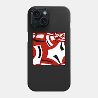 White and black on red III Phone Case