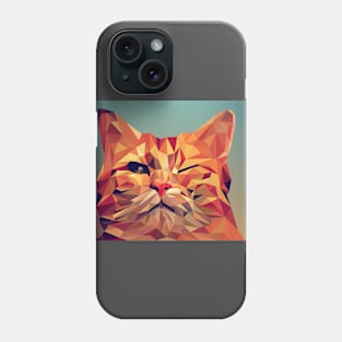 Cute cat in low poly geometric design Phone Case