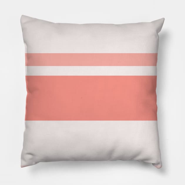 A splendid tailoring of Very Light Pink, Pale Pink, Pale Salmon and Vivid Tangerine stripes. Pillow by Sociable Stripes