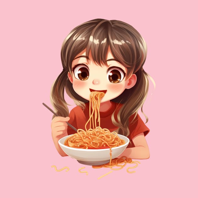 Girl Eating Spaghetti by peterdesigns