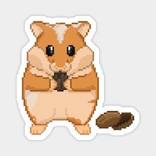 Pixel Art Hungry Hamster Magnet