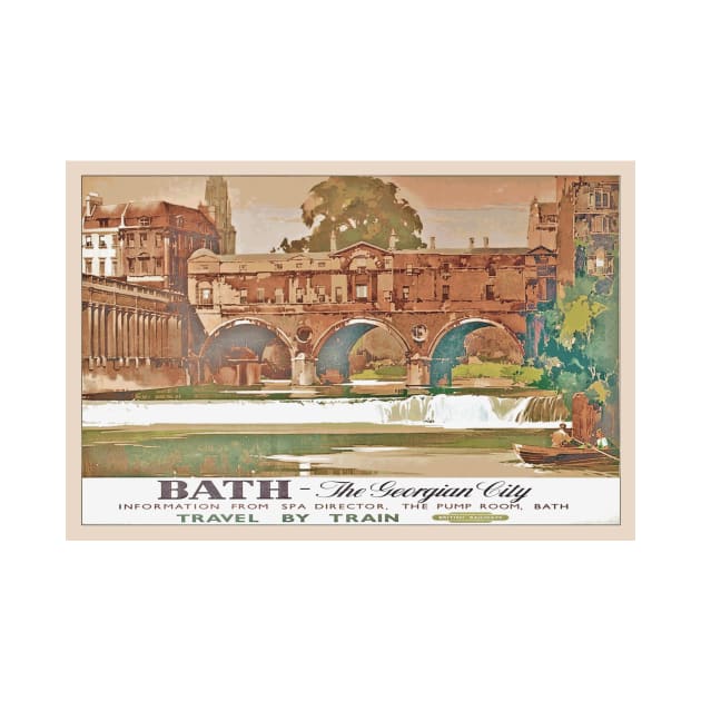 Vintage British Rail Travel Poster: Bath, the Georgian City by Naves