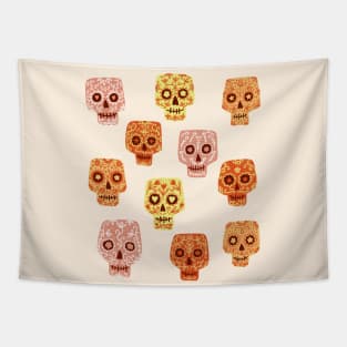 Dia de los Muertos Mexican Decorated Skull Art Tapestry