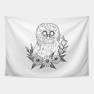 Owl with flowers Tapestry