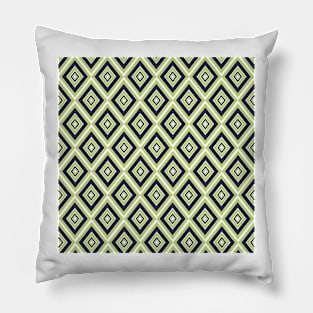 Blue and green diamond motif pattern Pillow