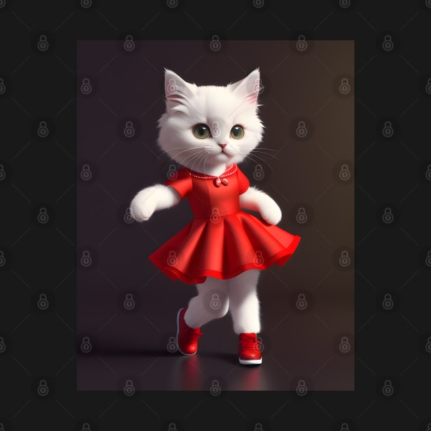 Dancing cat - Modern digital art by Ai-michiart