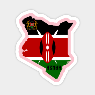 Kenya flag & map Magnet