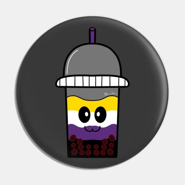 Non-Binary Boba Pin by AlienClownThings