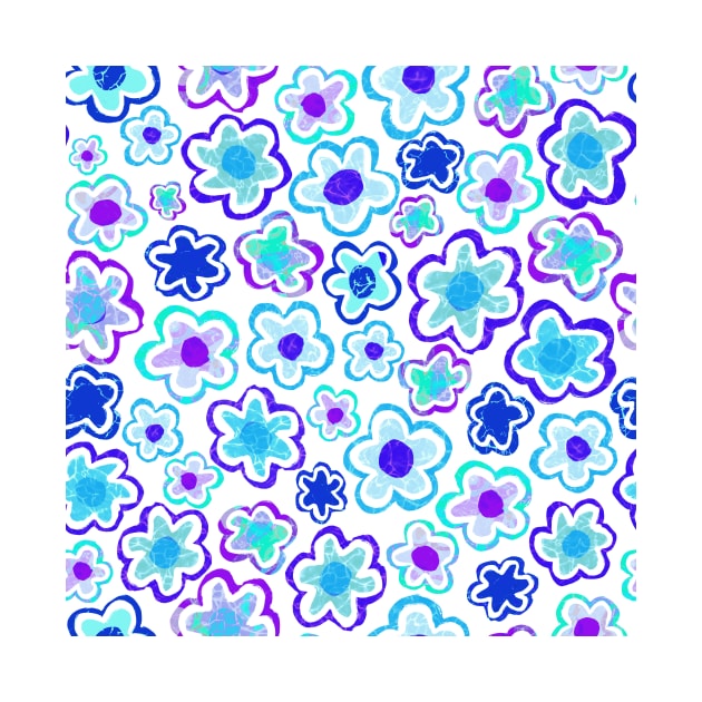 Blue and Purple Flowers by OneLook