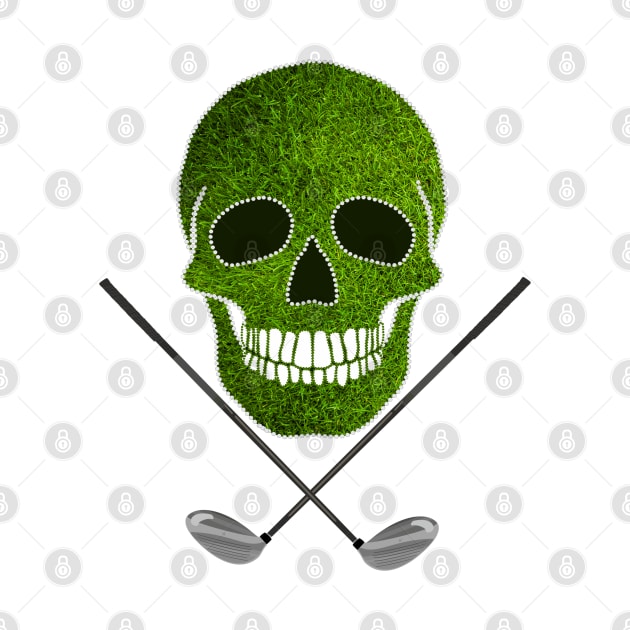 Skull and Golf Clubs by Nuletto