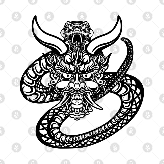 Hannya Mask Snake by Excela Studio