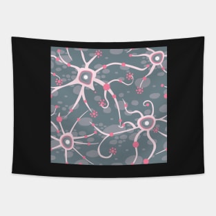 neural network - pattern silver gray and rosé Tapestry