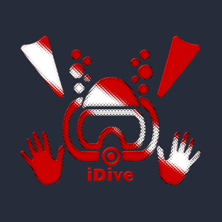 idive Dive Flag scuba diver Diving art original T-Shirt