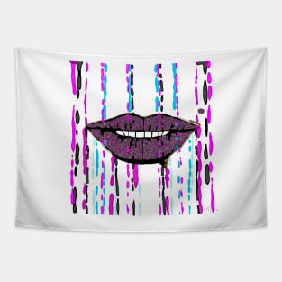 Kissable Glitter Lips Tapestry